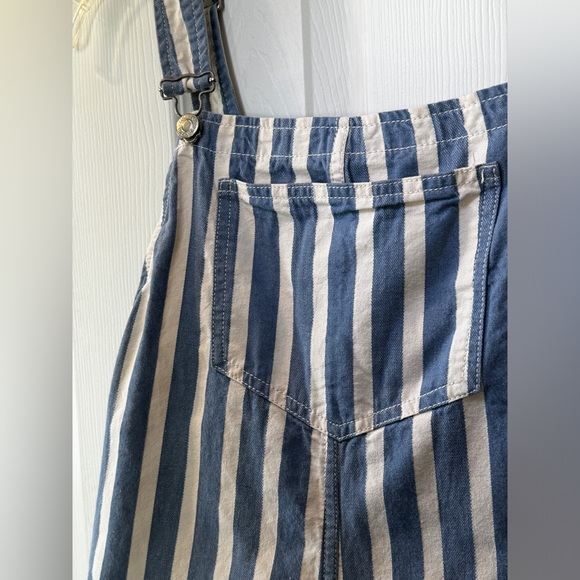 Zara Blue & White Striped Short Overalls Romper size XS - Picture 5 of 6